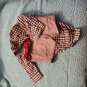 Baby boy shirt, vest, and bowtie set